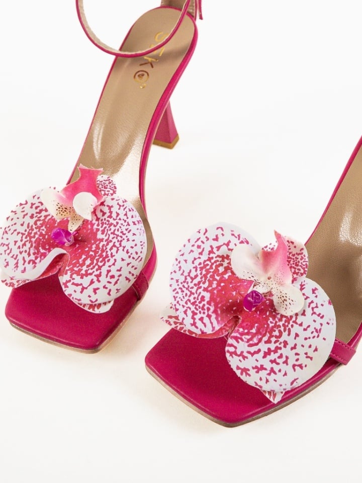 Sandale cu toc Orchidee Negre