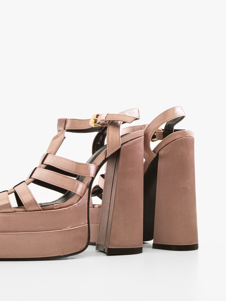 Sandale cu toc Giles Aurii