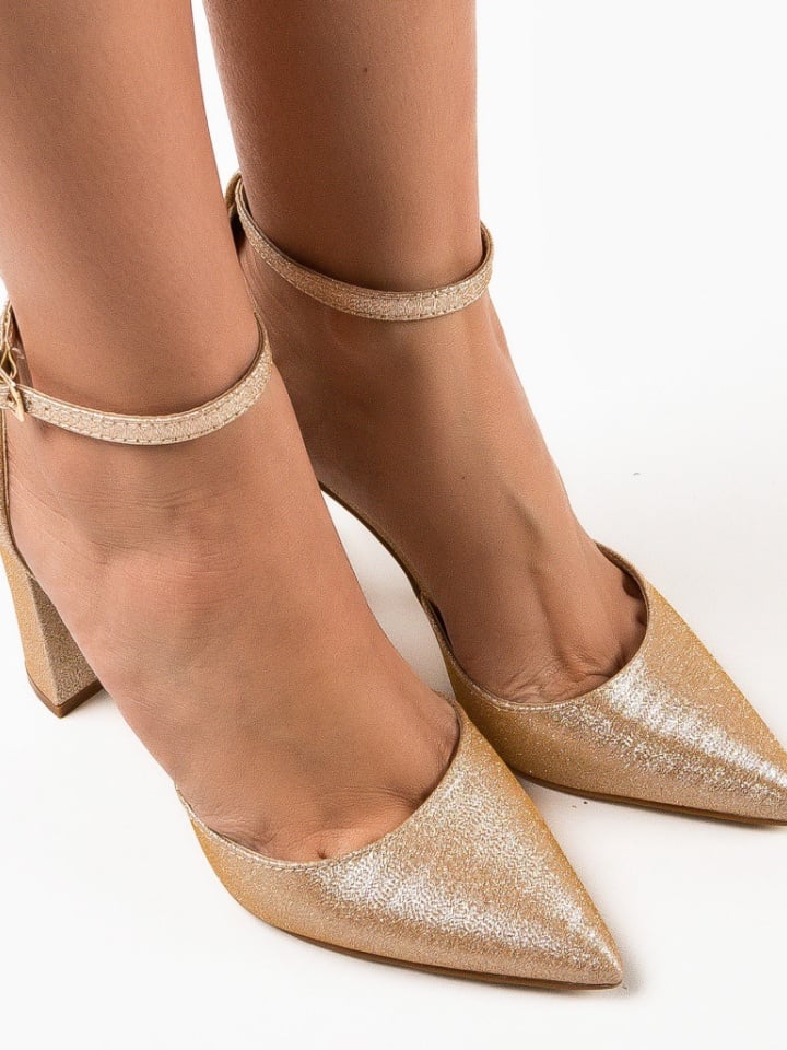 Pantofi cu toc Nakara Aurii 2
