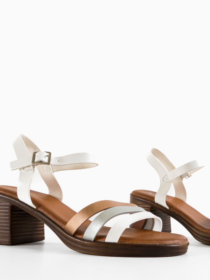 Sandale cu toc Fiore Albe