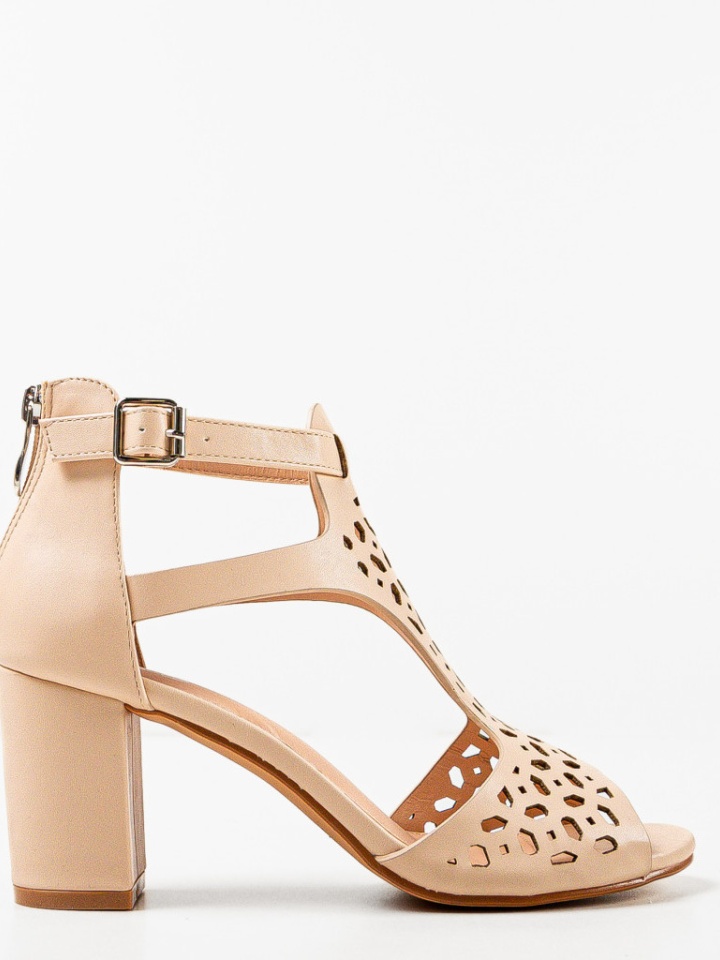 Sandale cu toc Minison Albe