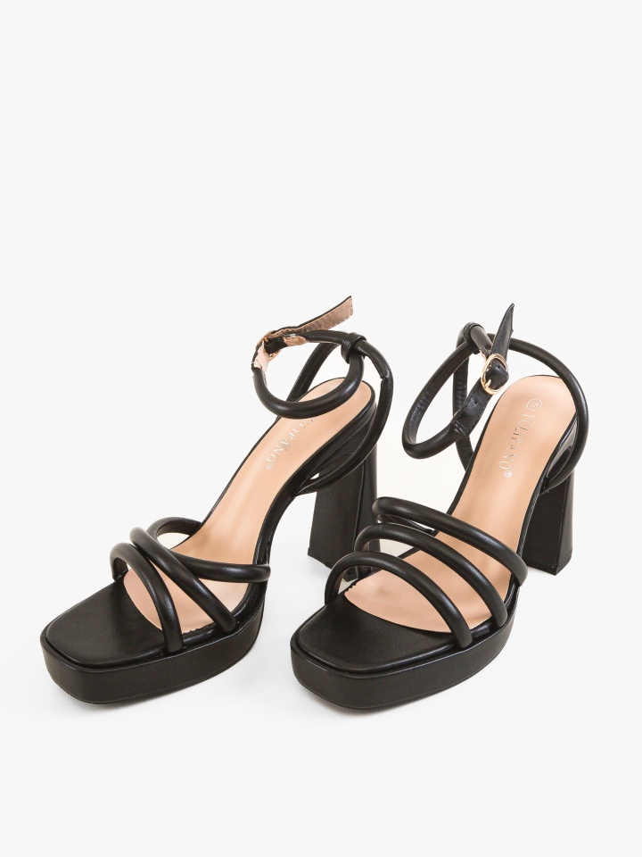 Sandale cu toc Grant Albe