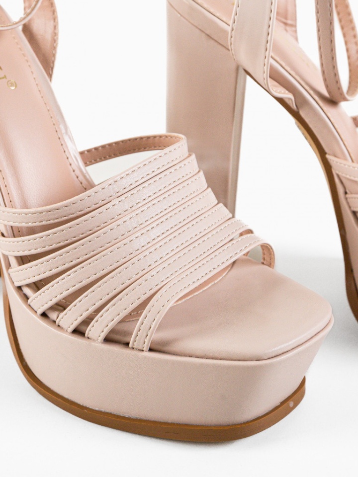 Sandale cu toc Rattey Bej