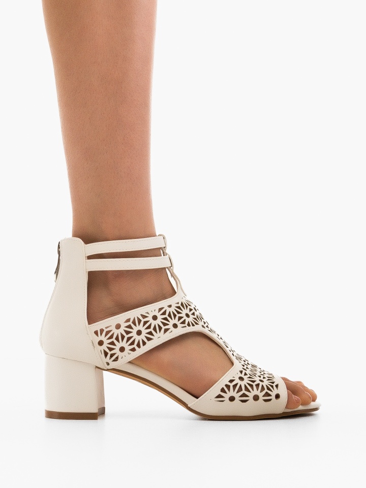 Sandale cu toc Drydyna Bej