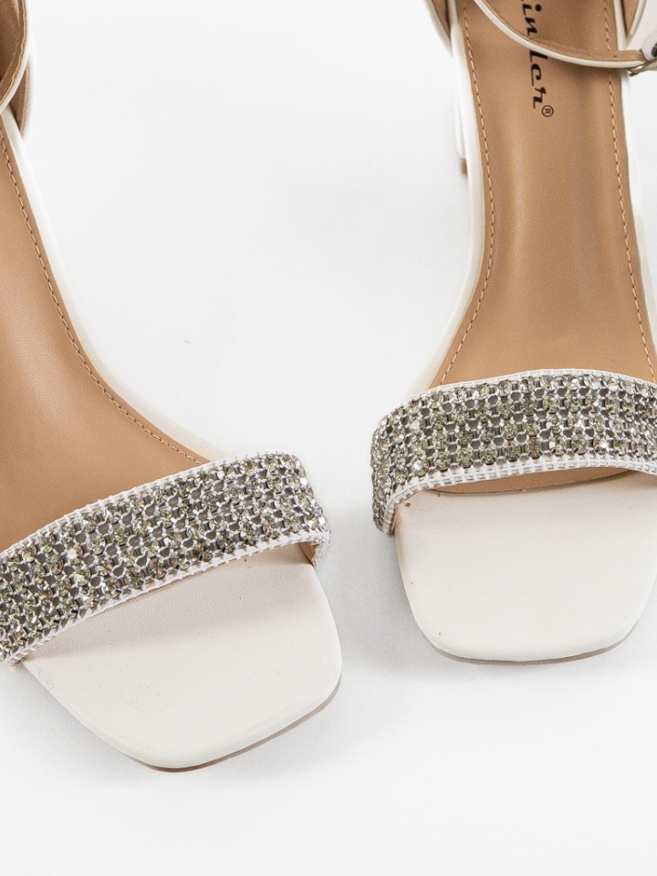 Sandale cu toc Karuna Albe