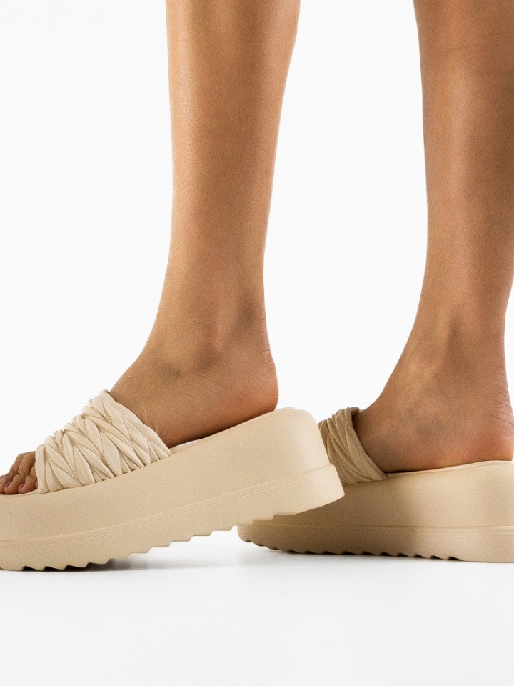 Papuci dama Lenomo Bej