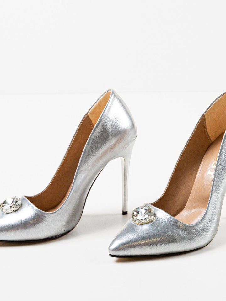 Pantofi cu toc Alesyo Argintii