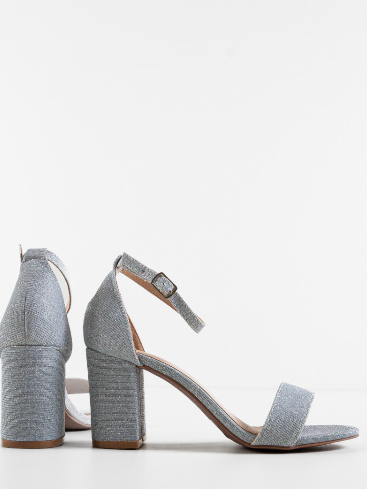 Sandale cu toc Dian Argintii