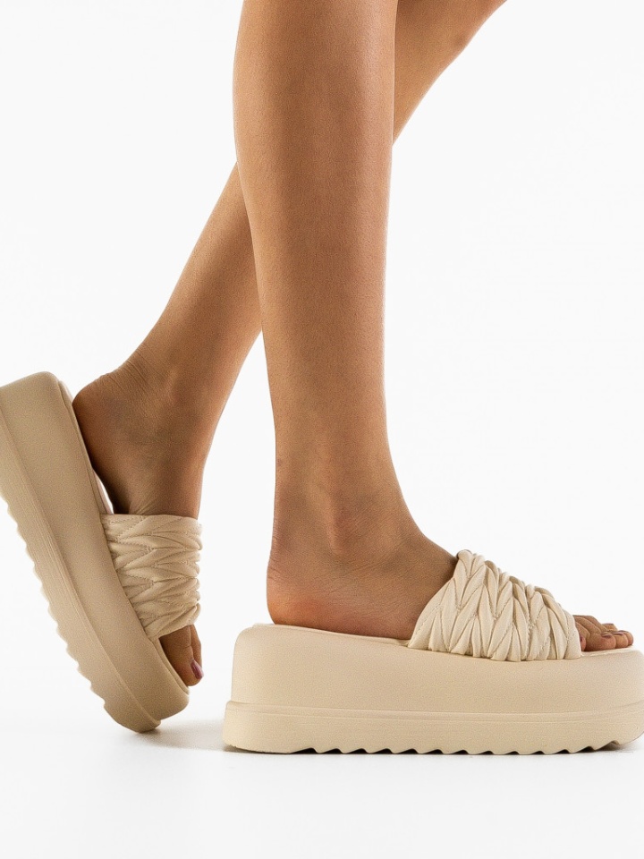 Papuci dama Lenomo Bej