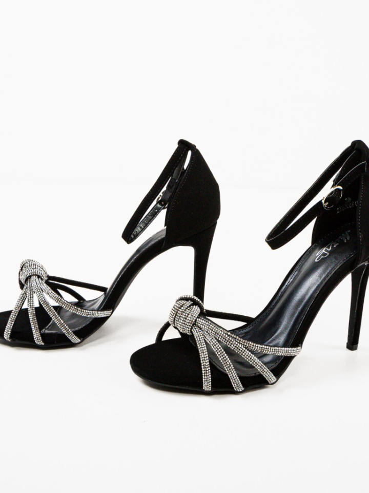 Sandale cu toc Chester Negre