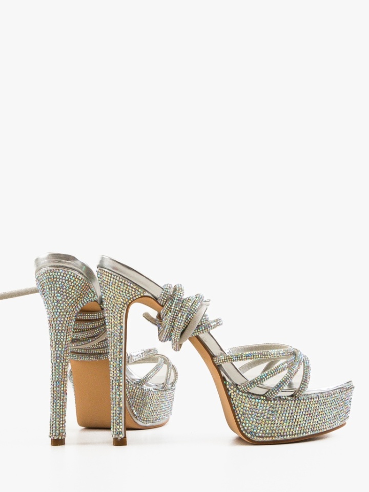 Sandale cu toc Aqsa Albe