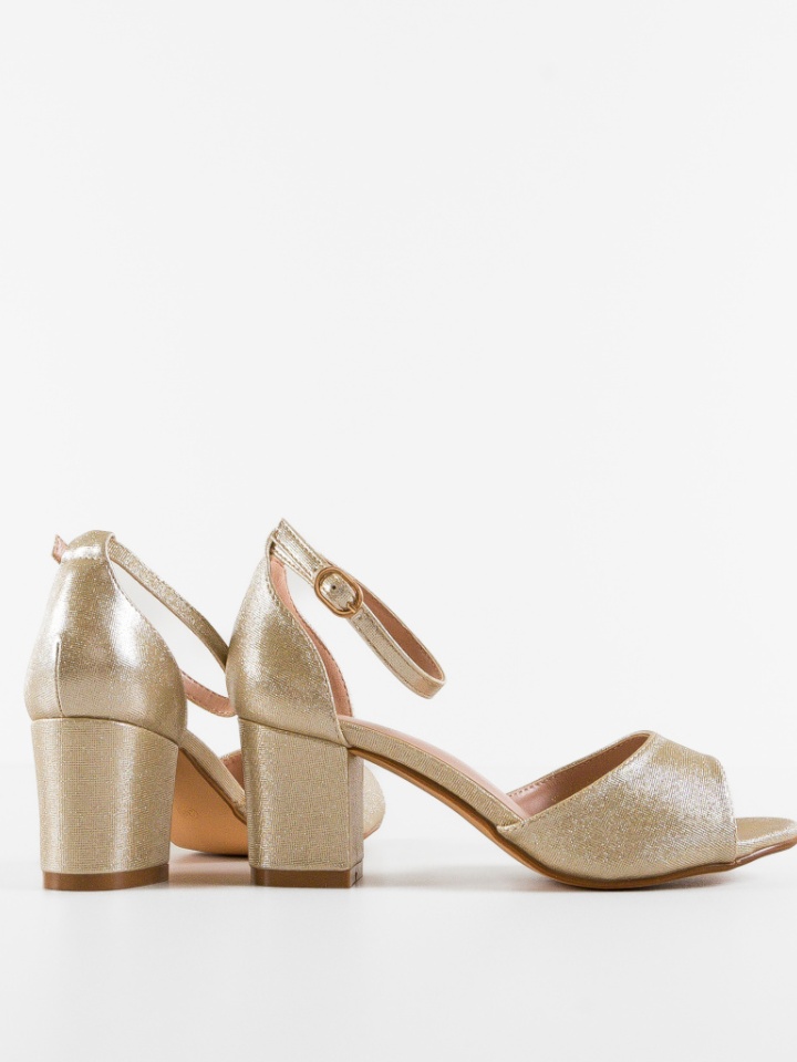 Sandale cu toc Bride Aurii 2