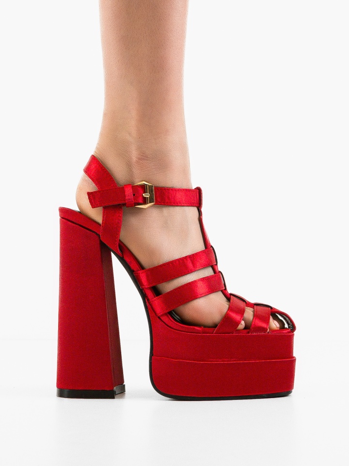 Sandale cu toc Giles Aurii