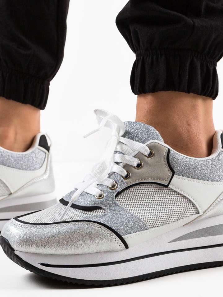Sneakers dama Assumpcio Argintii