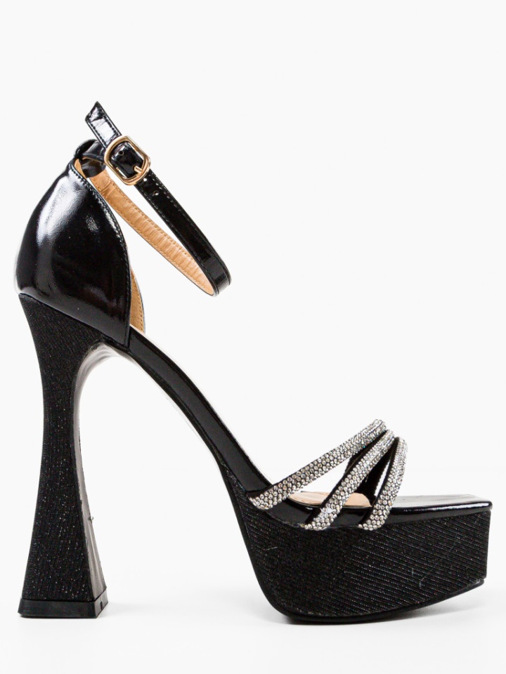 Sandale cu toc Alicia Negre