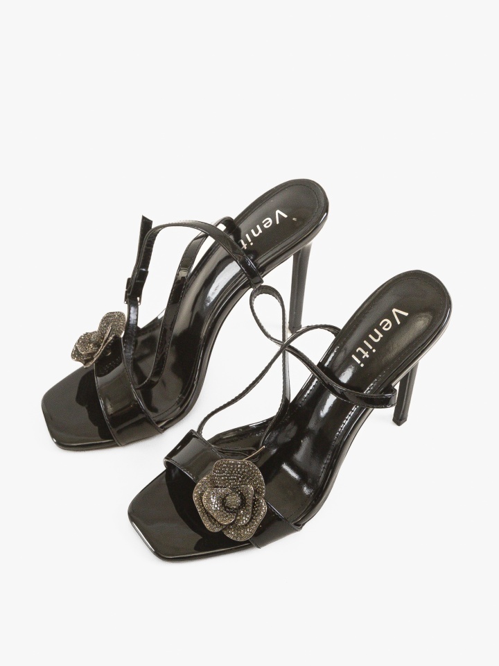 Sandale cu toc Venara Argintii