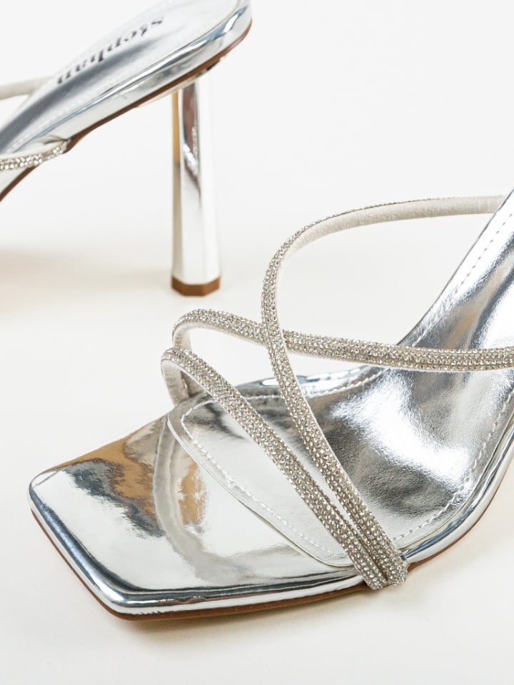 Saboti cu toc Kolorat Argintii