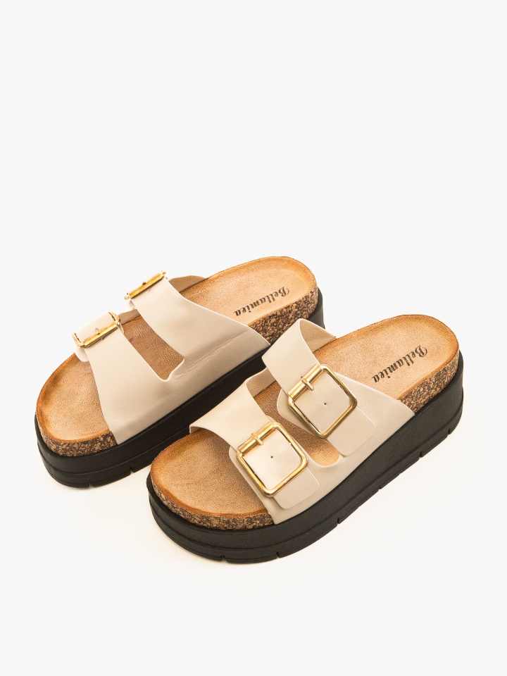 Papuci dama Olive Bej