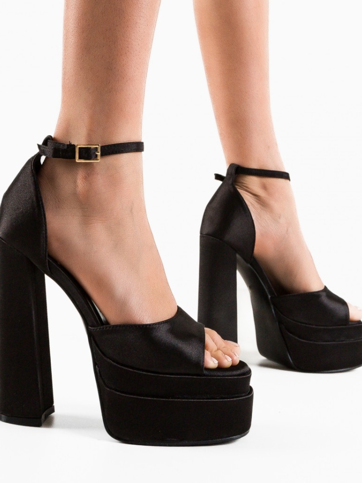 Sandale cu toc Maisy Negre