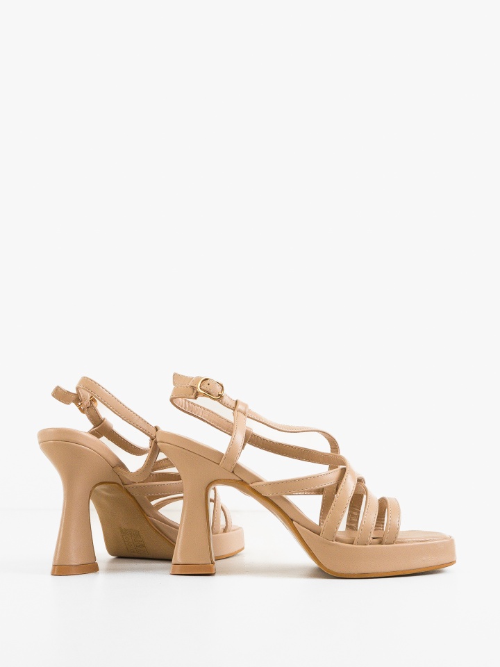 Sandale cu toc Eddie Argintii