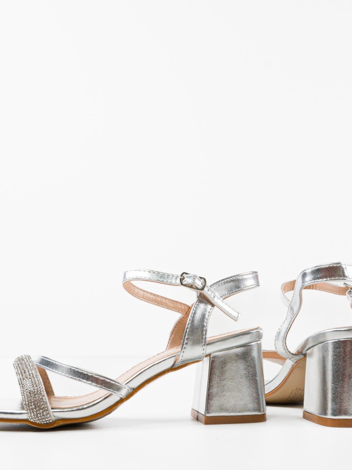 Sandale cu toc Rhoxane Argintii