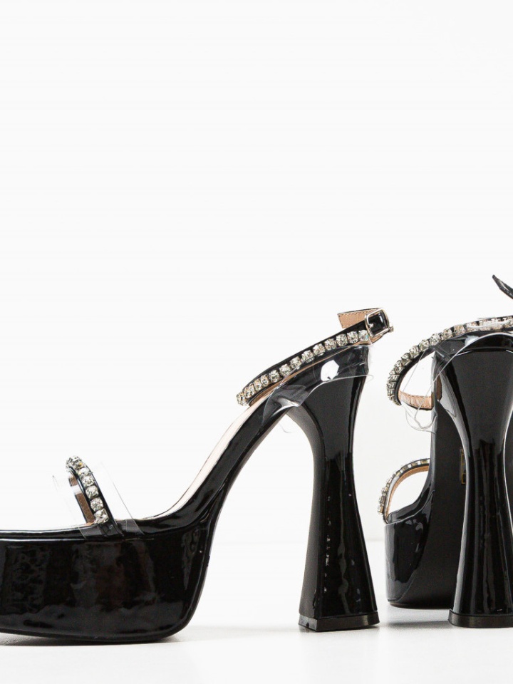 Sandale cu toc Barbara Argintiii