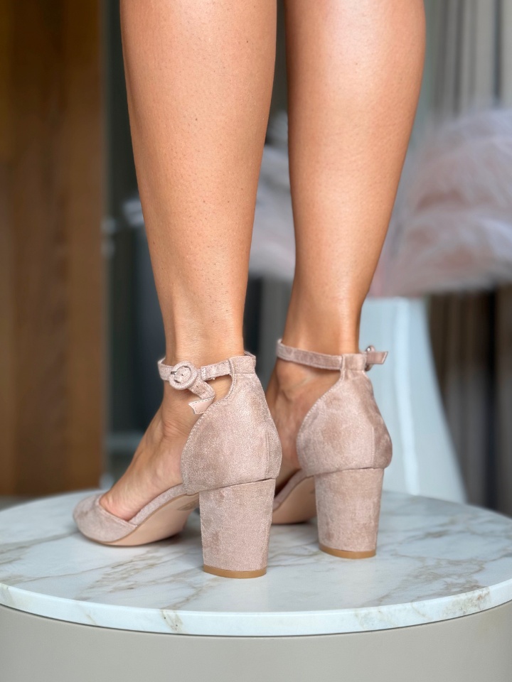 Sandale cu toc Duncan Bej