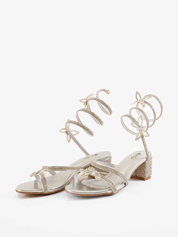 Sandale cu toc Margret Aurii