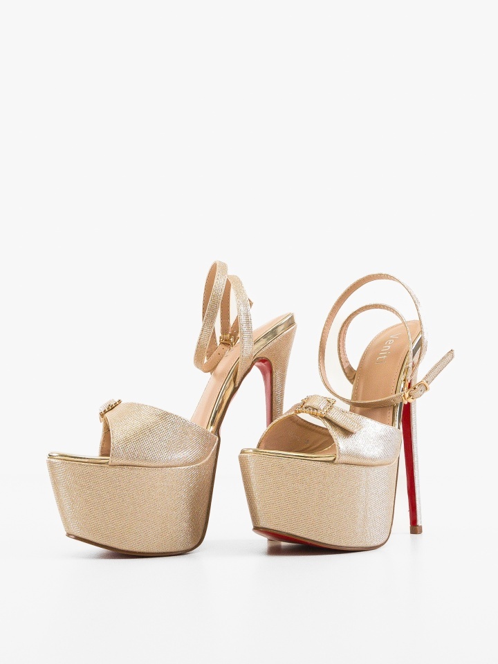 Sandale cu toc Rerko Argintii