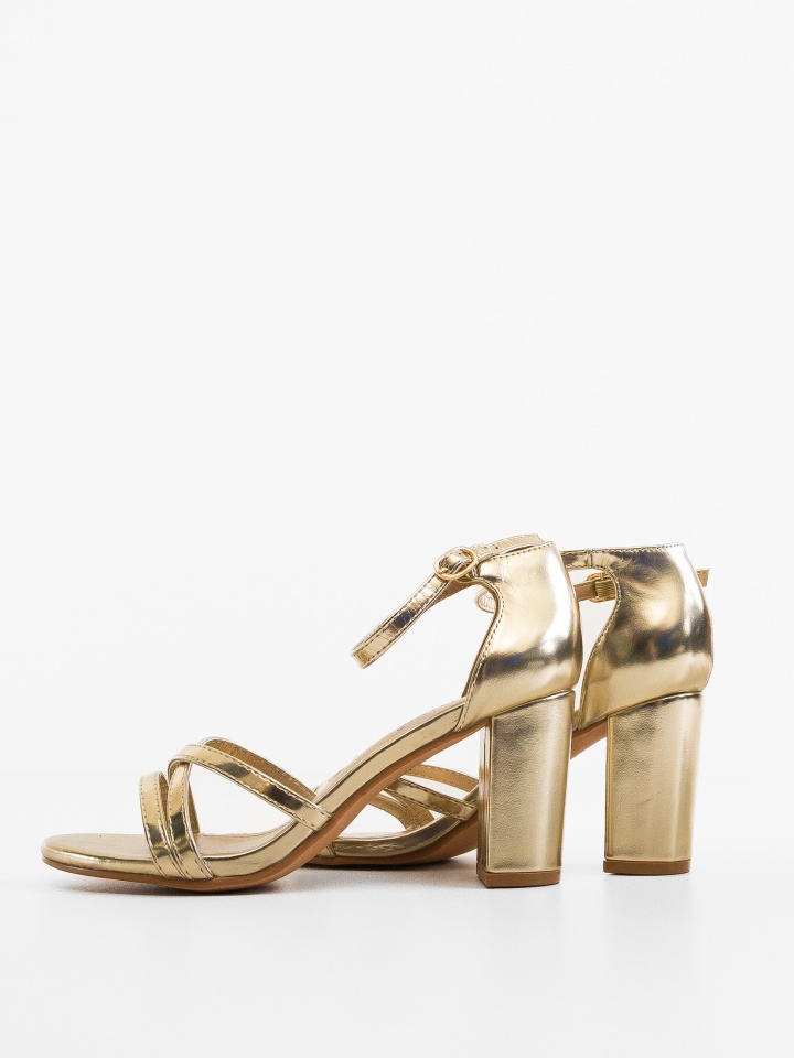 Sandale cu toc Hanaan Aurii 2