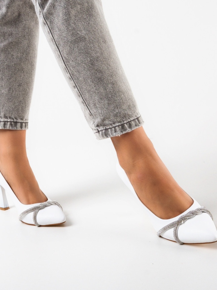 Pantofi cu toc Yajo Albi