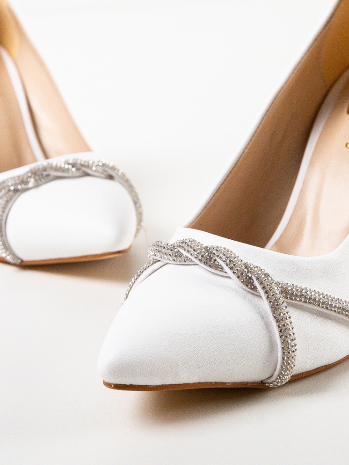 Pantofi cu toc Yajo Albi