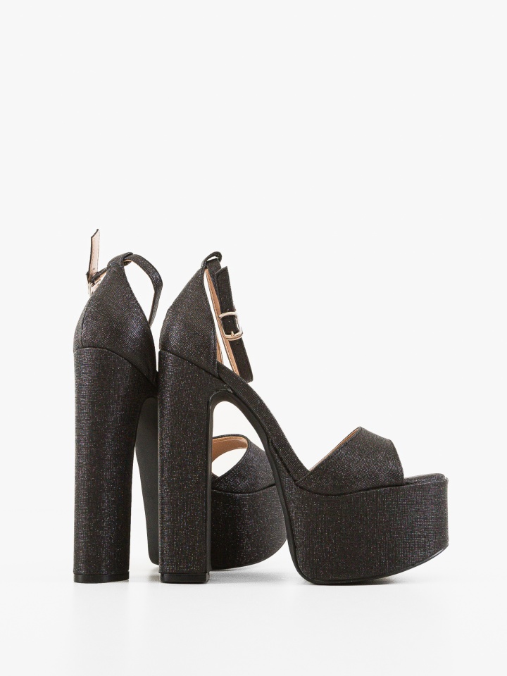 Sandale cu toc Vlandia Argintii