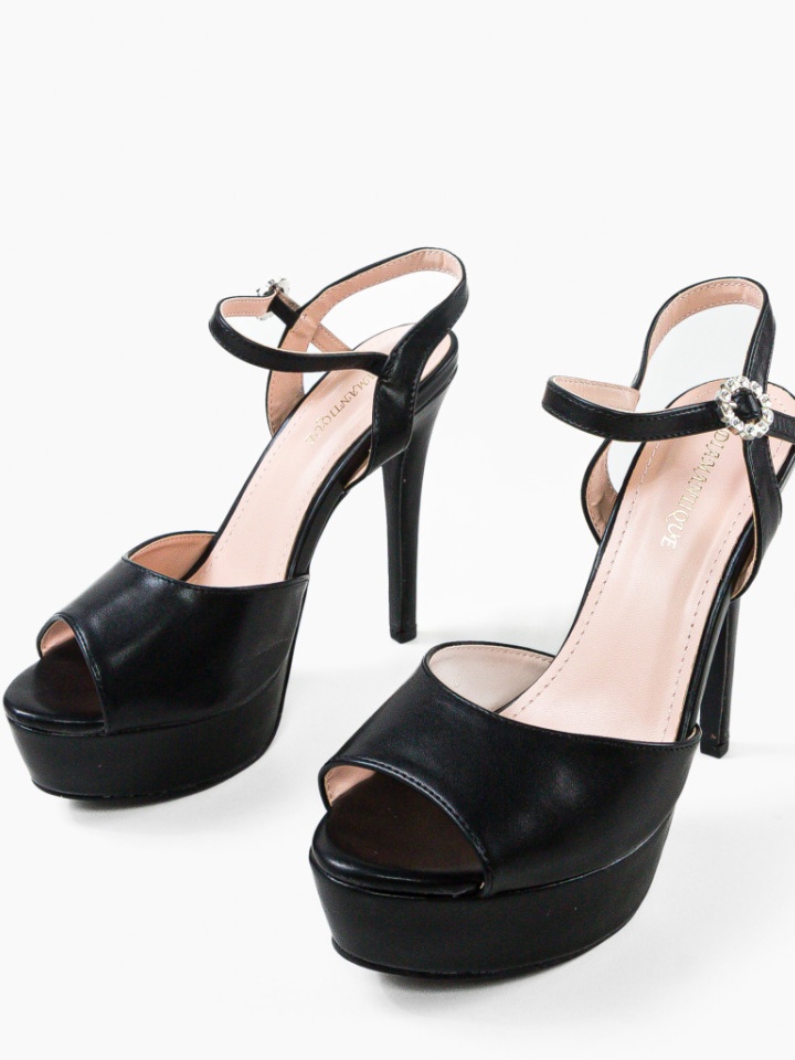 Sandale cu toc Moctez Negre