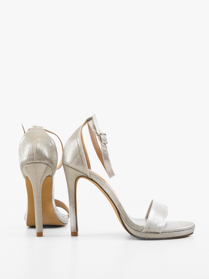 Sandale cu toc Versed Argintii