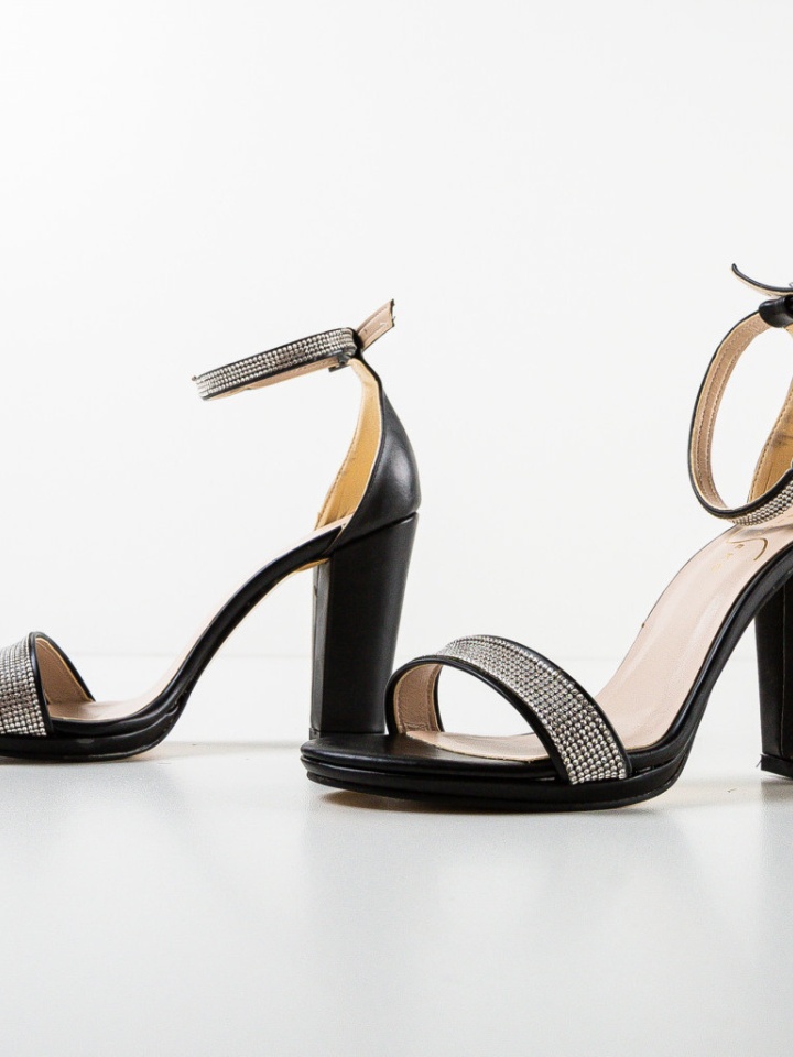 Sandale cu toc Crimson Negre