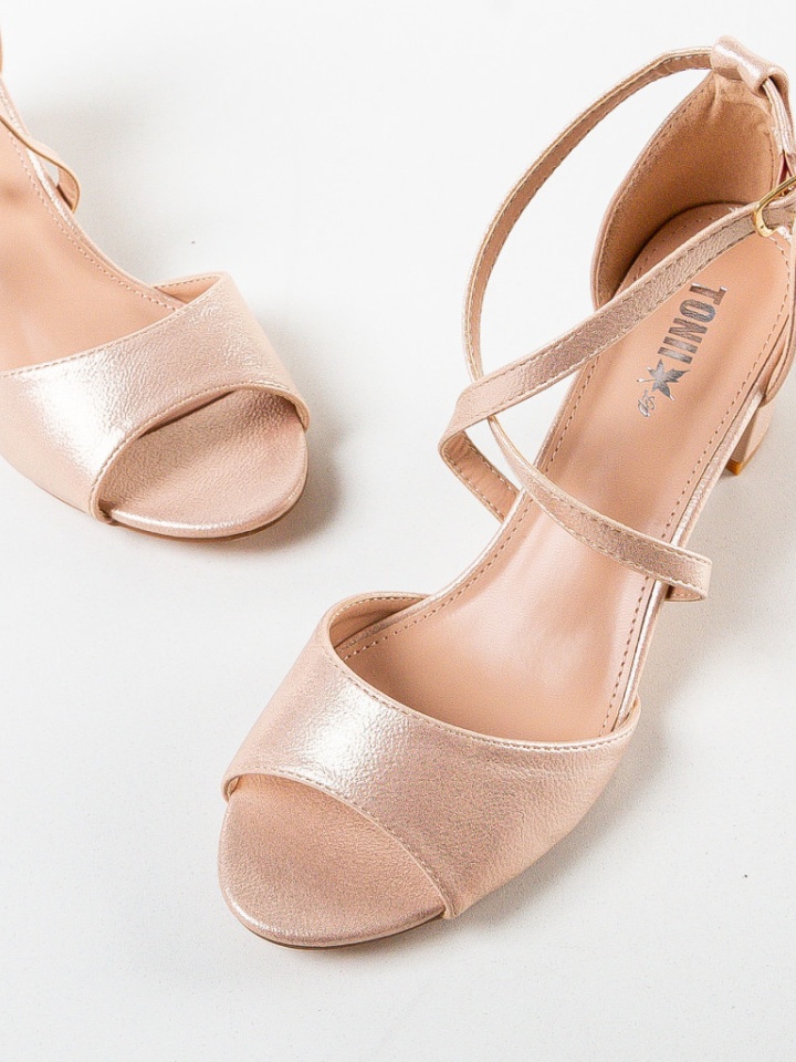 Sandale cu toc Tyka Aurii