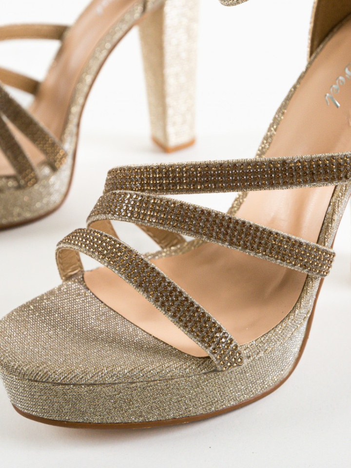 Sandale cu toc Mikol Aurii