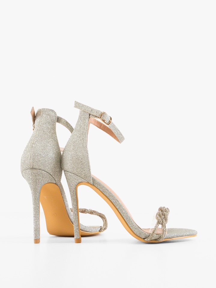 Sandale cu toc Flynn Argintii