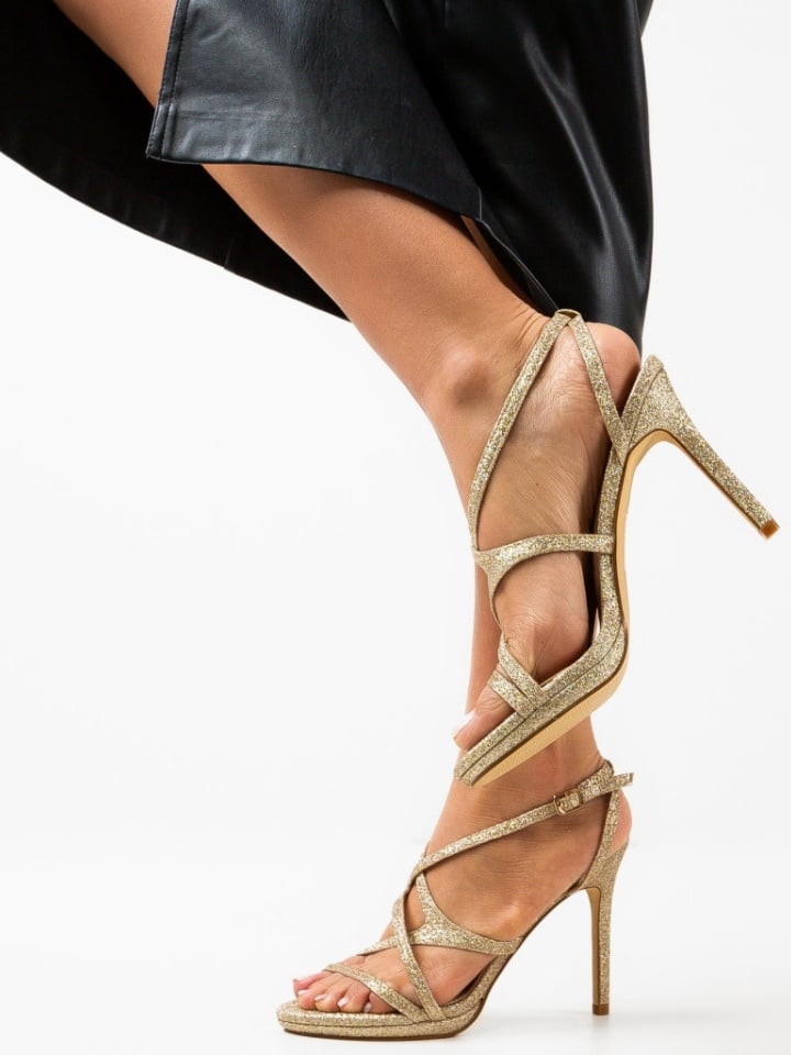 Sandale cu toc Haden Aurii