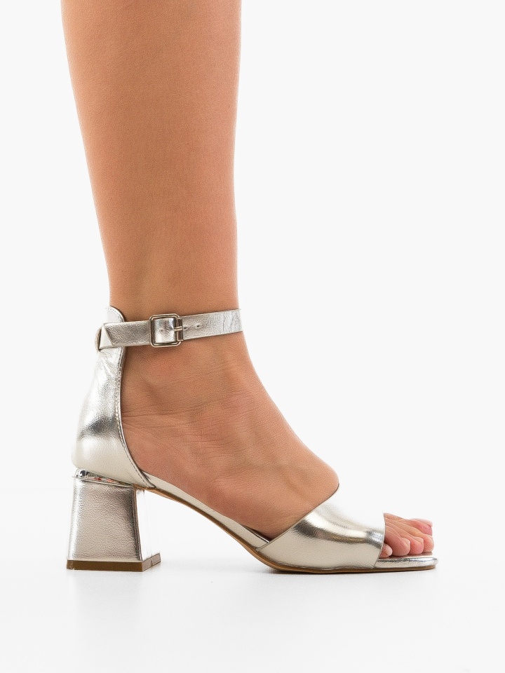 Sandale cu toc Jakub Argintii