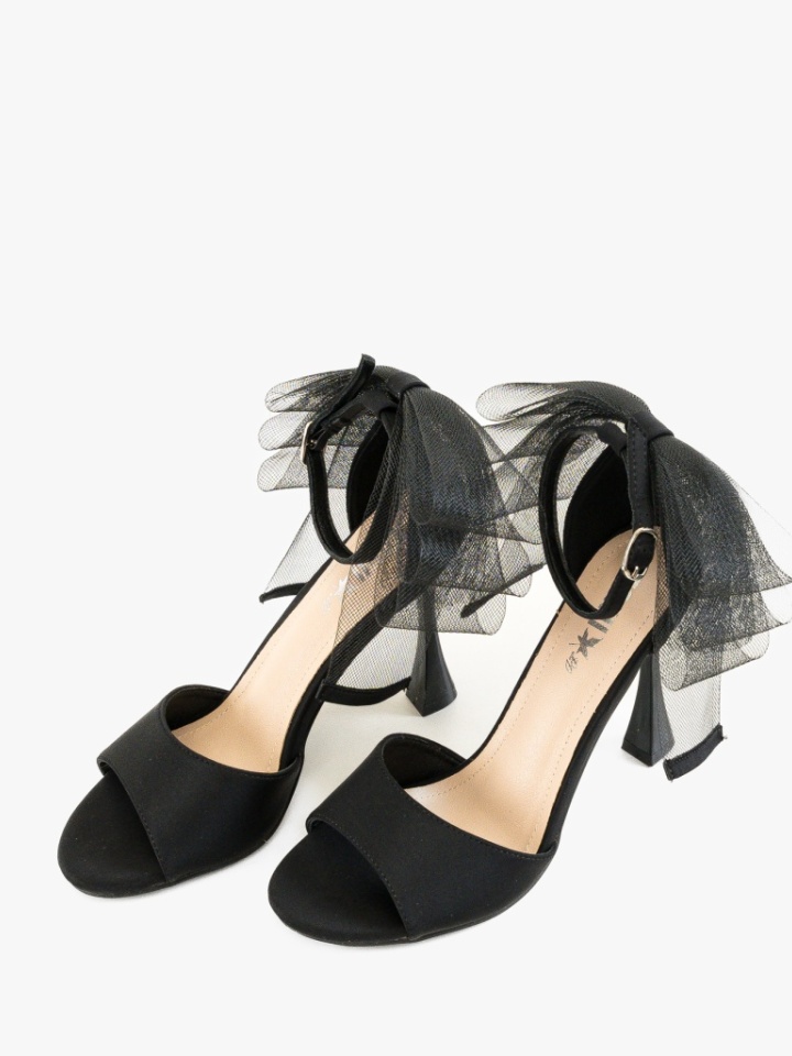 Sandale cu toc Mejia Negre