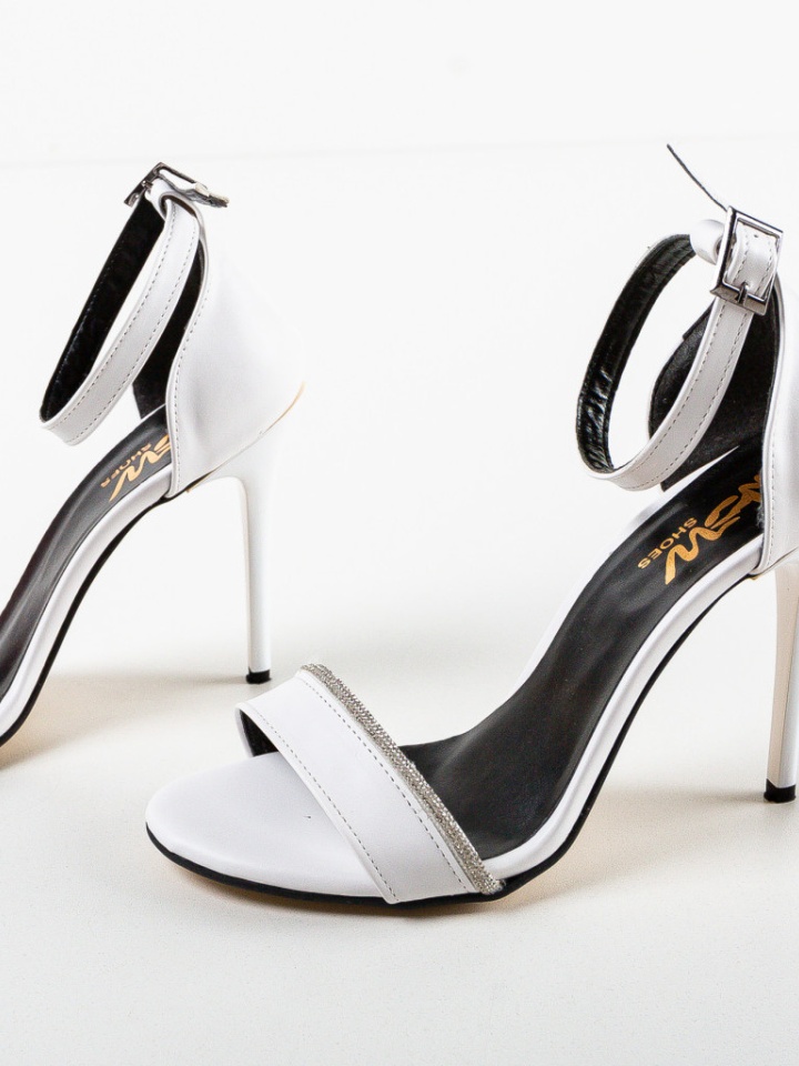 Sandale cu toc Cassius Albe 2