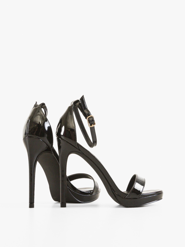 Sandale cu toc Jasmin Negre