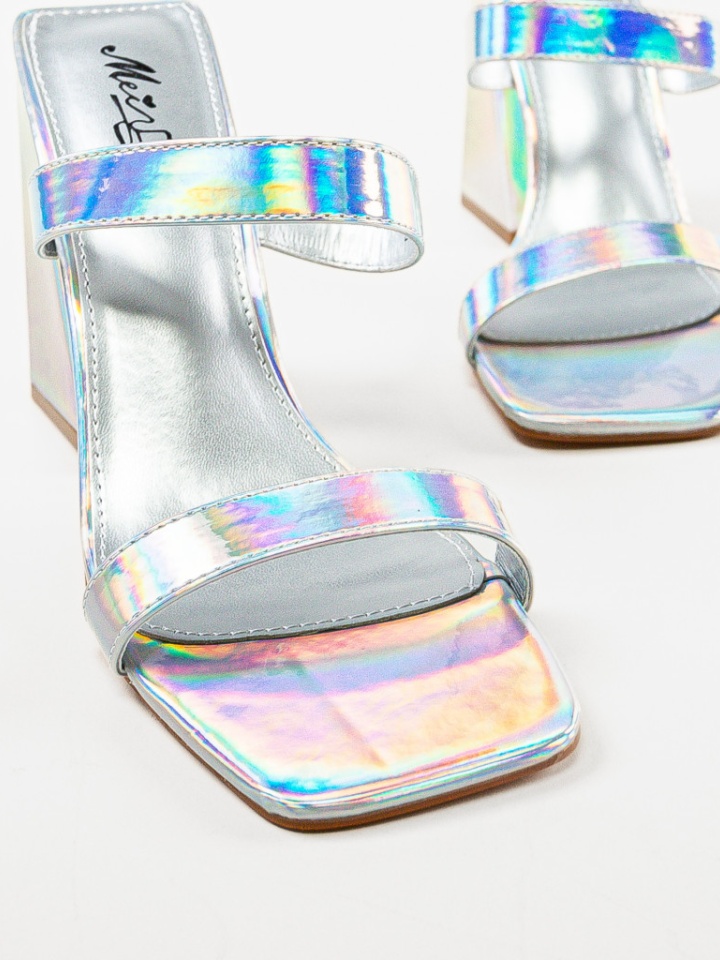 Saboti cu toc Luanda Argintii