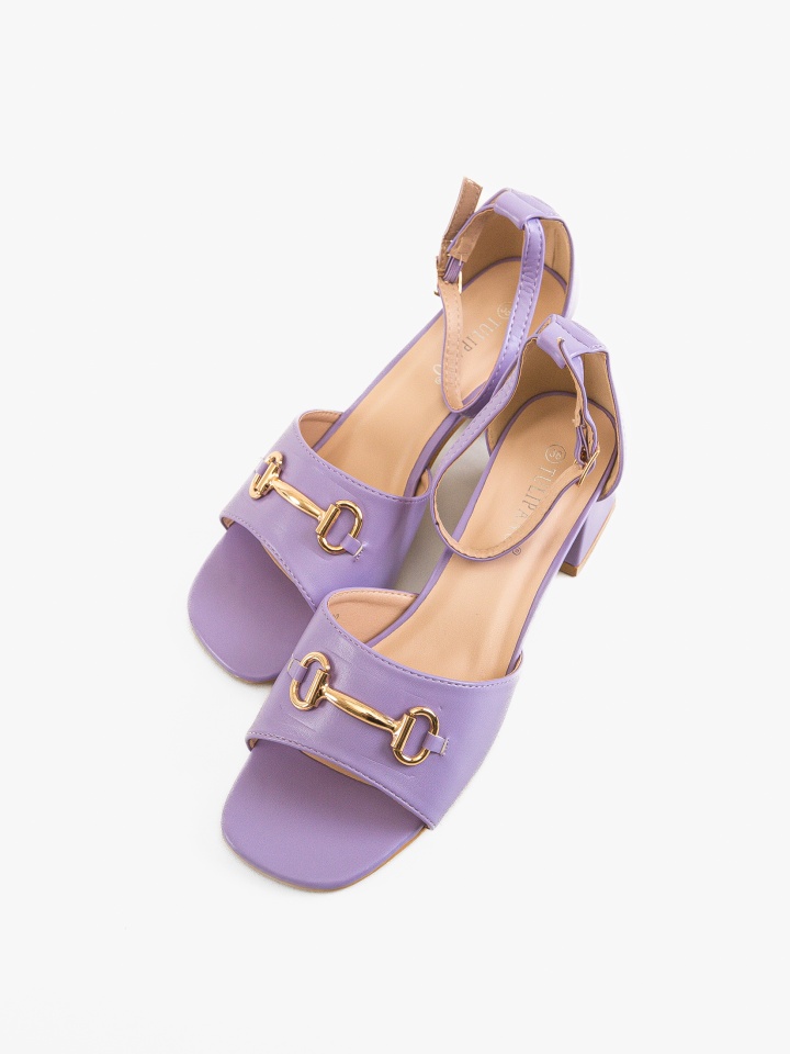 Sandale cu toc Mann Fuchsia