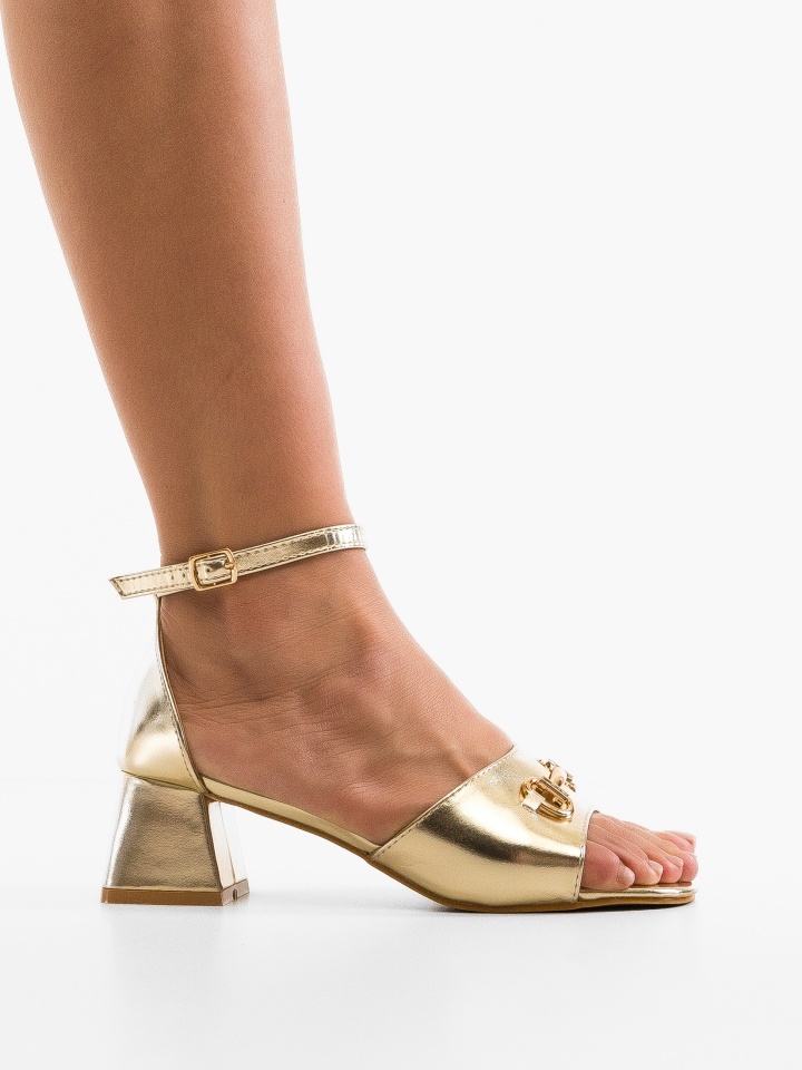 Sandale cu toc Mann Negre