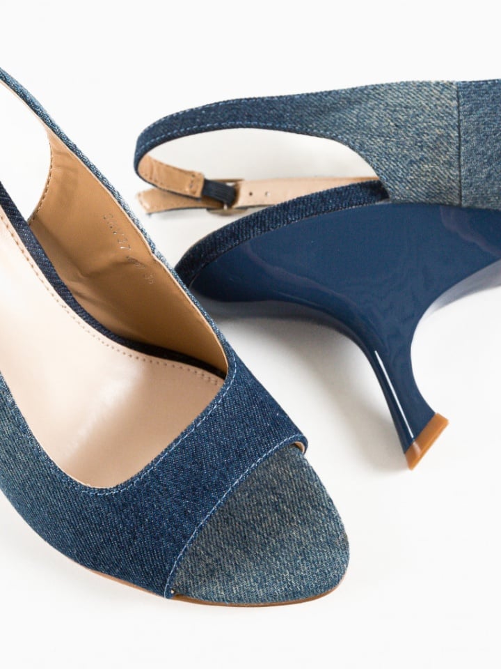 Sandale cu toc Asuka Aurii