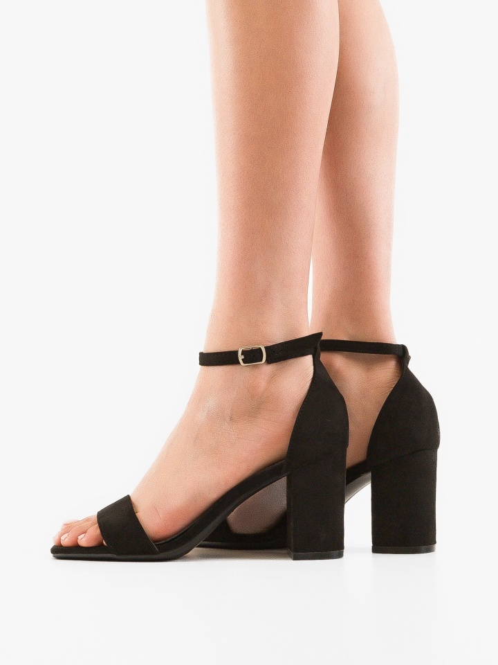 Sandale cu toc Huff Negre