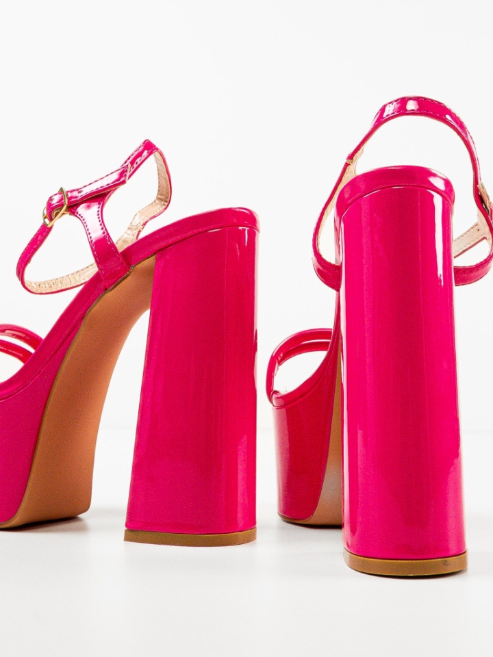 Sandale cu toc Yacob Fuchsia